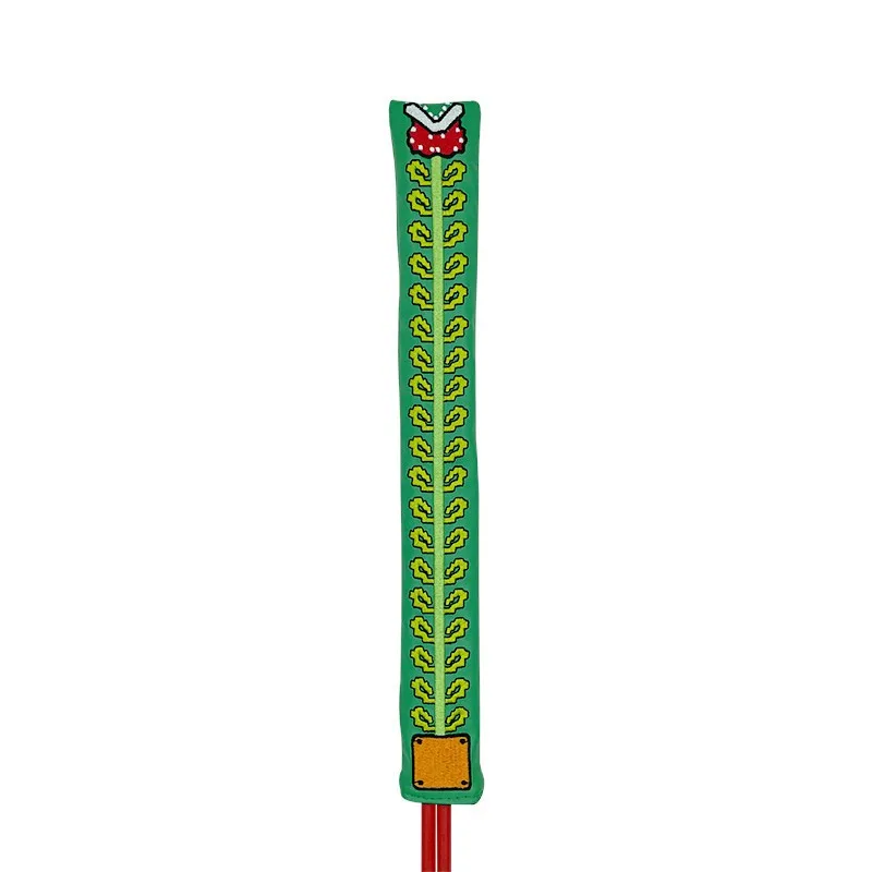 Golf pointer cover Golf Alignment Stick Cover golf Locating rod sleeve PU Leather Double-sided embroidery Cannibal flower