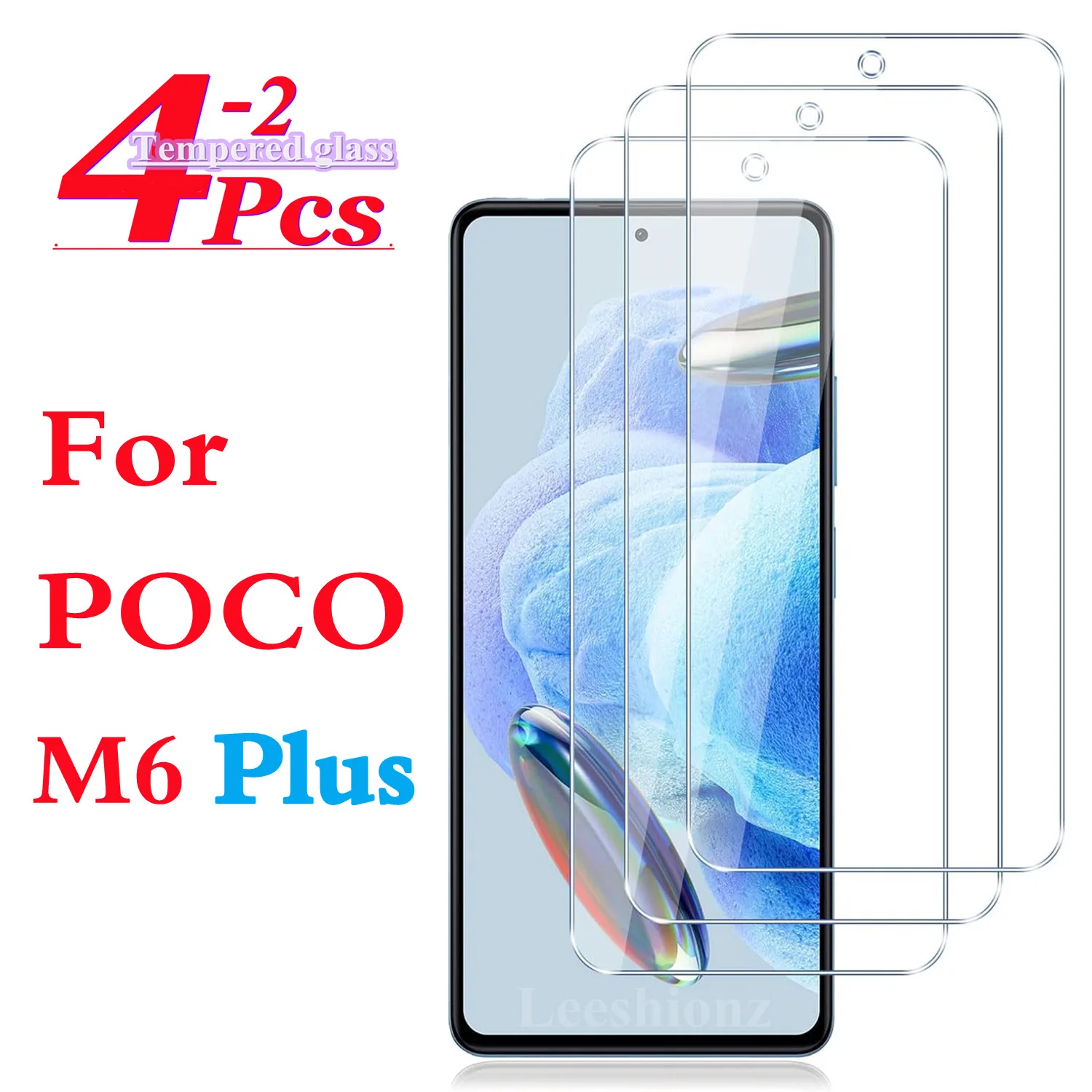 

For Xiaomi Poco M6 Plus 5G tempered glass high-definition explosion-proof screen protector glass film 2/4pieces