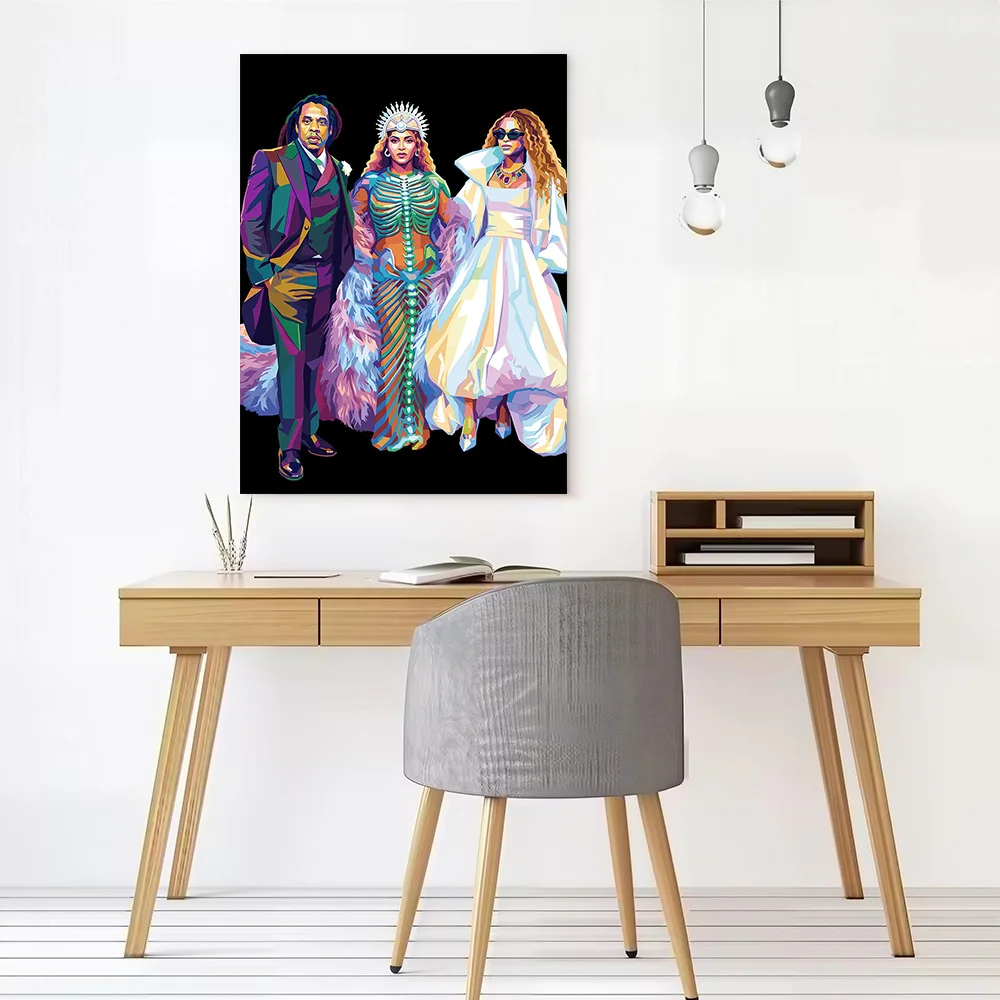 Beyoncé and Jay-Z Pop Art Canvas Wall Art Poster Custom Wall Paintings Personalized Photo Printing for Room Decorations Painting