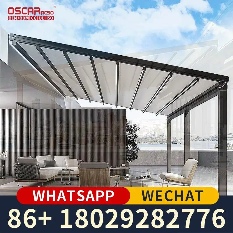 Opening Aluminum Awning Terrace Roof for Swimming Pool Retractable Canopy Pergola