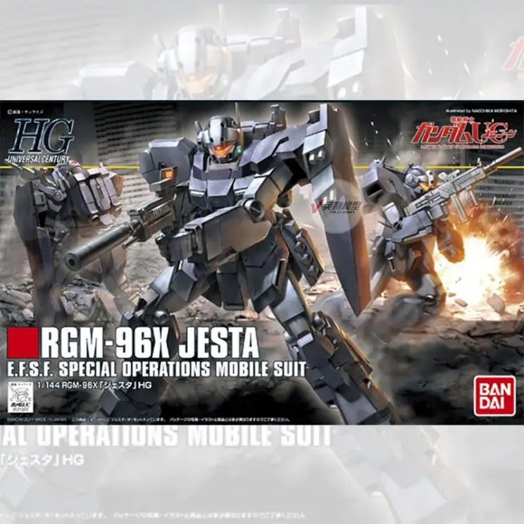 Bandai Original HG RGM-96X JESTA GUNDAM figurines d'anime d'action assemblage modèle Collection cadeau enfants jouets