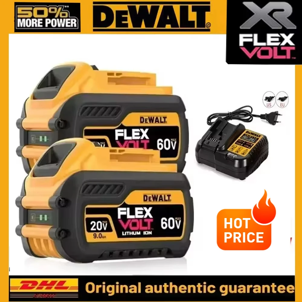 NEW Original Dewalt 220V DCB206, DCB205, DCB200, DCB609 power tool batteries, Dewalt 20V 60V 9.0Ah rechargeable battery&charger,