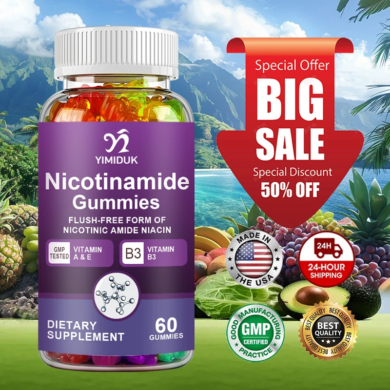 

Glow from Within Gummies - Hydrolyzed Collagen, Nicotinamide, Antioxidants (C,E,Selenium) for Clear Skin & Wellness, 60 Pcs