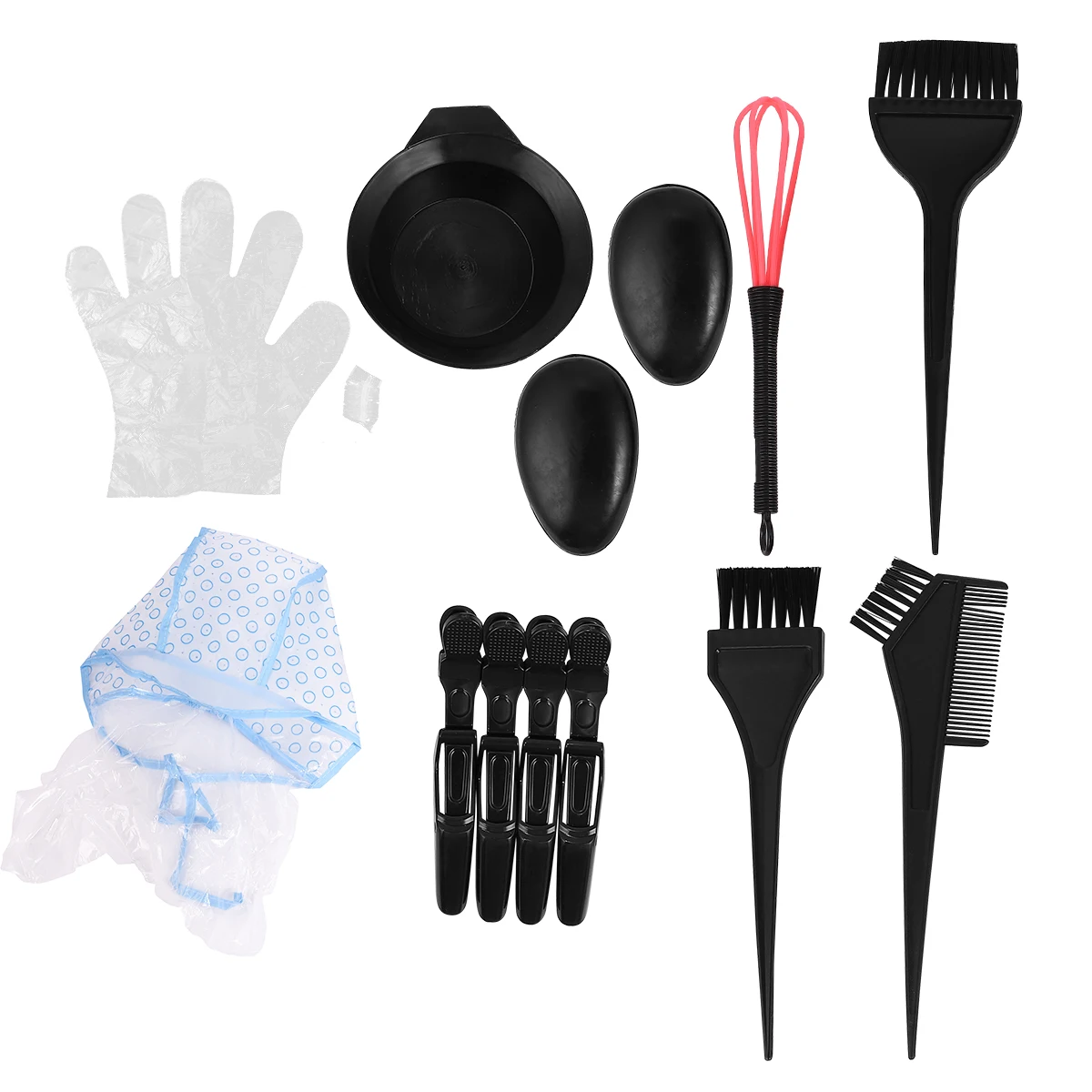 

15pcs In 1Set Hair Dyeing Tool Kit Plastic Hair Dye Applicator Brush Bowl Comb For Professional Salon And Home Use