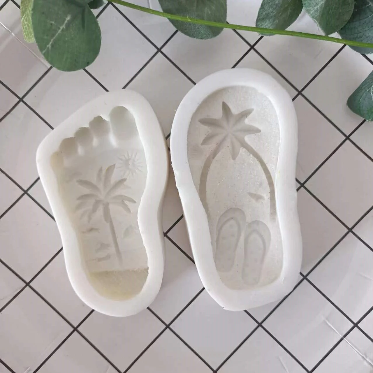 Beach Sandal Silicone Mould Fondant Cake Decorating Silicone Mold Clay,Sugarcraft Cupcake Top Chocolate Baking Tools