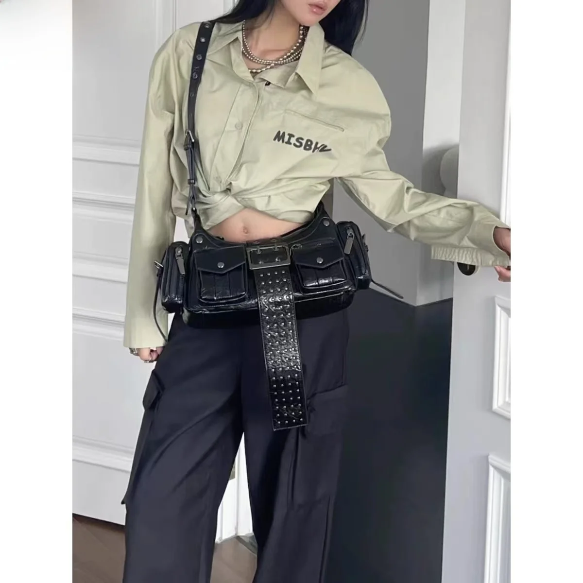 

ZAZL Punk Sle большая женская сумка через плечо Capaci мотоциклетная сумка через плечо модная сумка для девочек тысячелетие подмышками сумка