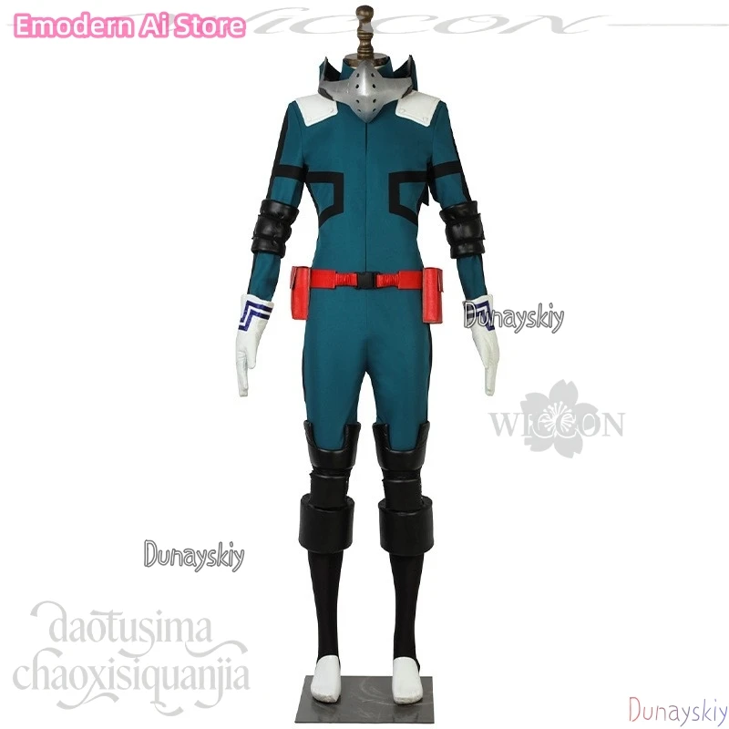 

аниме Midoriaaa Dekuu Cosplay High Quality New Outfit Green Battle Uniform Punk Handsome Suit Wigs Halloween Christmas Party DK