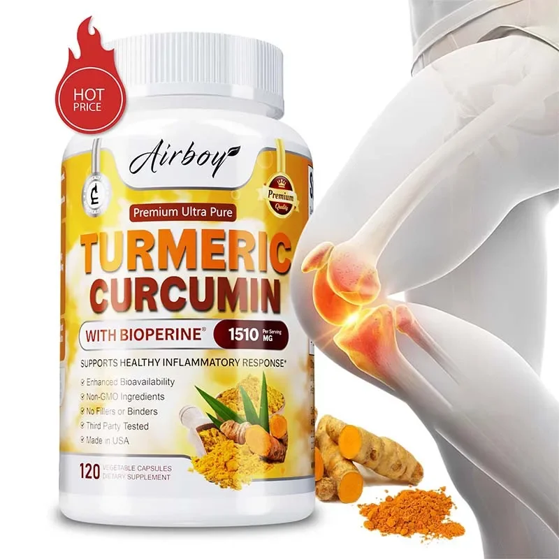 Turmeric Curcumin Capsules - with BioPerine 95% Curcumin Complex - for Joint, Digestive & Immune Support Supplement