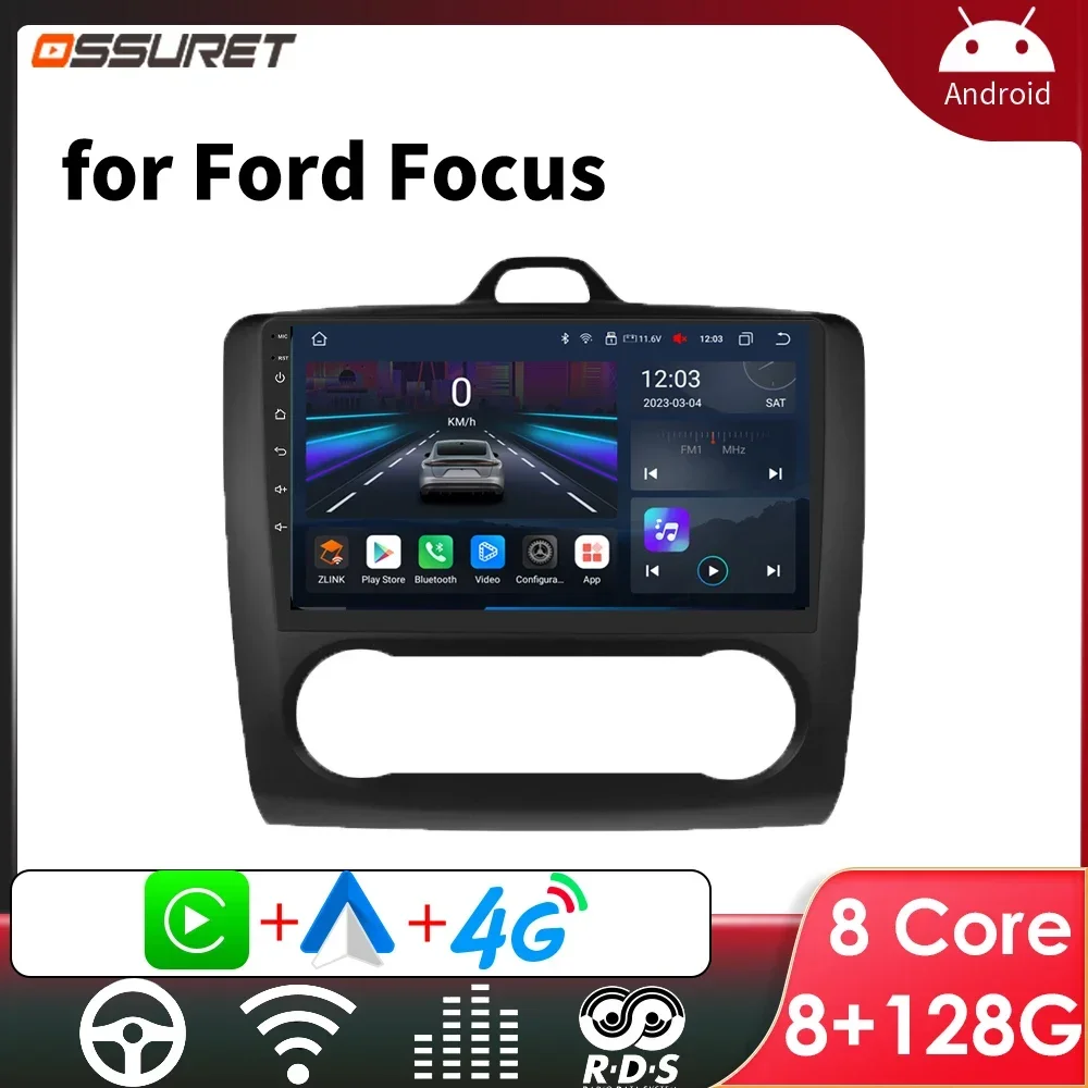 7862 Android Car Radio for Ford Focus 2 Exi AT Mk2 2004-2011 Carplay Multimedia Stereo Video Player Navigation GPS 2 Din Screen