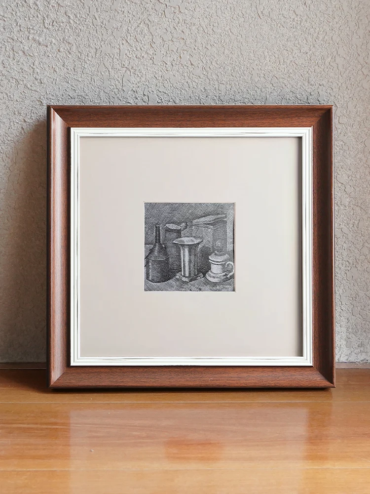 Aged Square Picture Frame European Style Decorative Artwork Display Hanging Frame Customizable PS Material No Picture Included