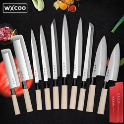 Japanese Kitchen Knives Sushi Sashimi Salmon Sharp Meat Cleaver Cutting Fish Raw Knife Butcher Chef Knife with Box Right-Handle