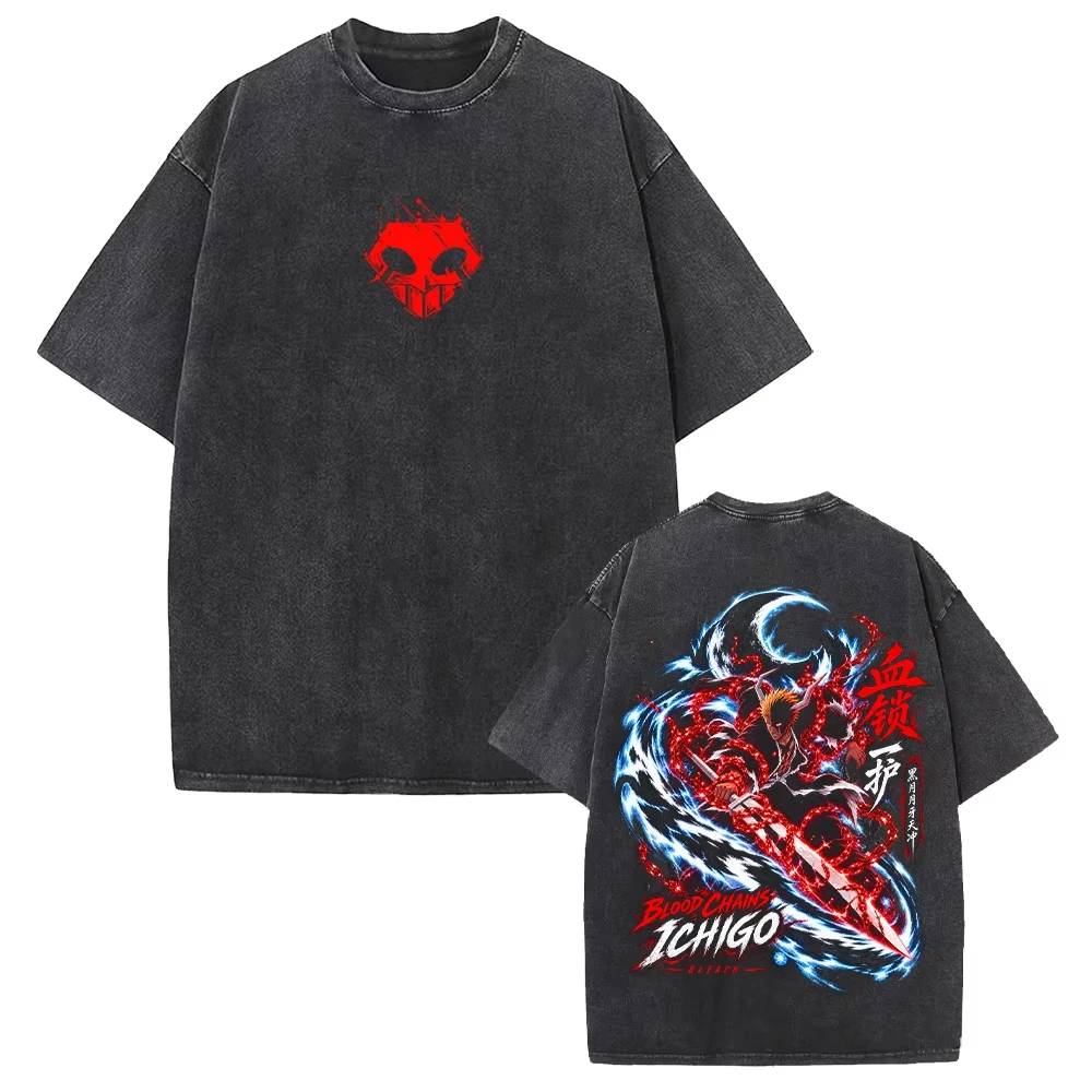 Bleach Thousand‑Year Blood War The Calamity Anime T Shirt Vintage Washed T-shirt Men Women Clothing Oversized Unisex hot product