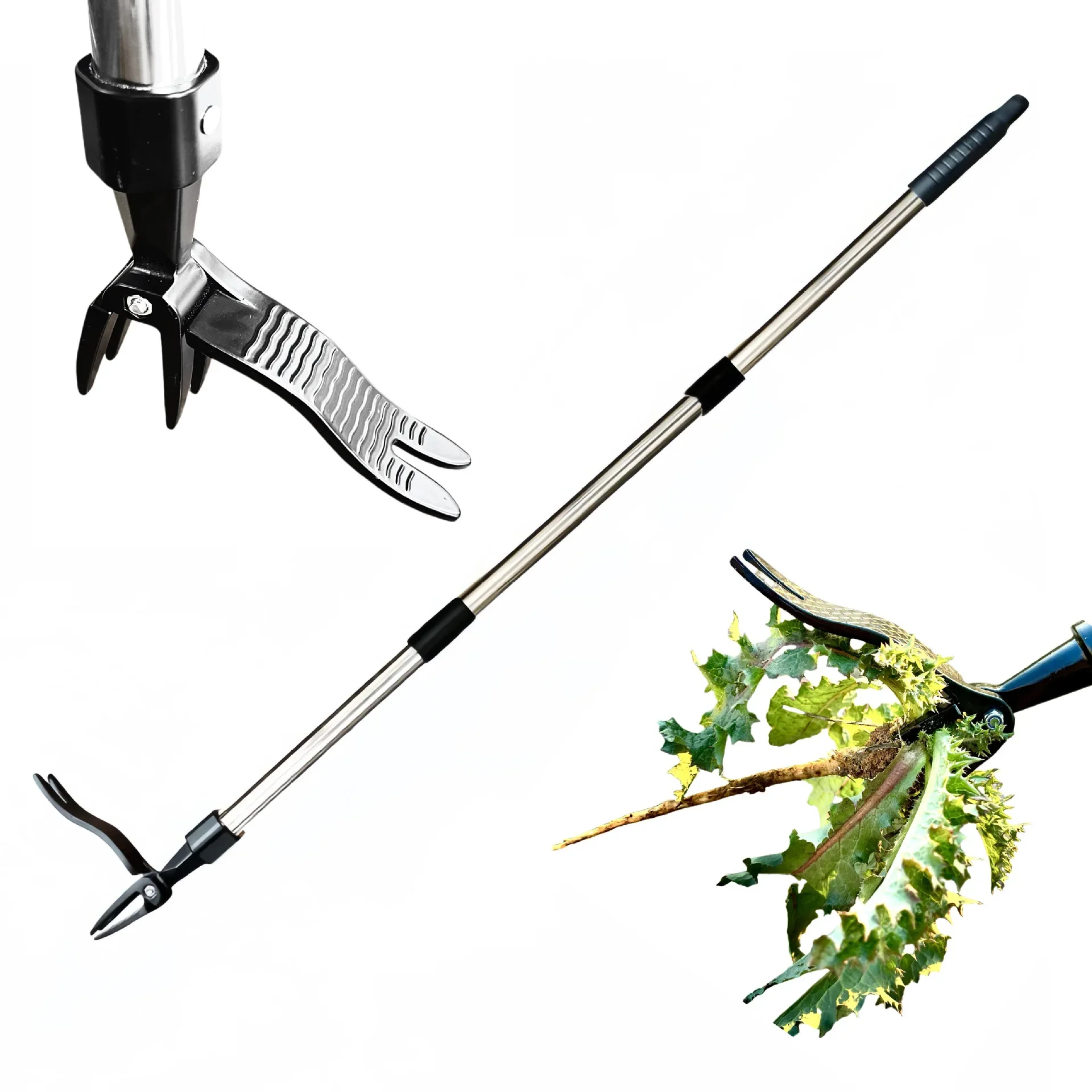 Save Labour Stainless Steel Weeders Hand Vertical Weed Extractor Gardening Tools Detachable Grass Removal Tool Accessory