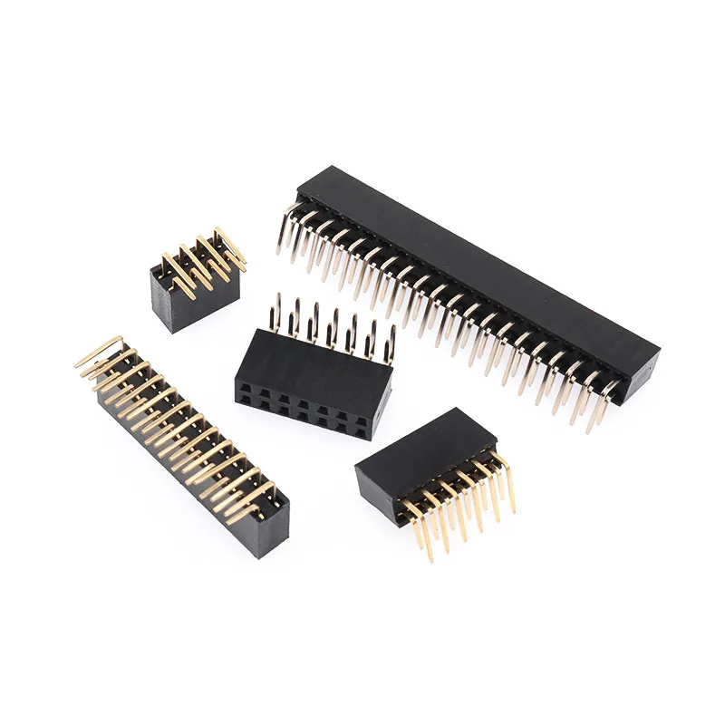 Connecteur femelle à double angle droit, 2 beries/4/5/6/7/8/10/20/40 broches, 2.54mm, bande de pas, prise, 10 pièces
