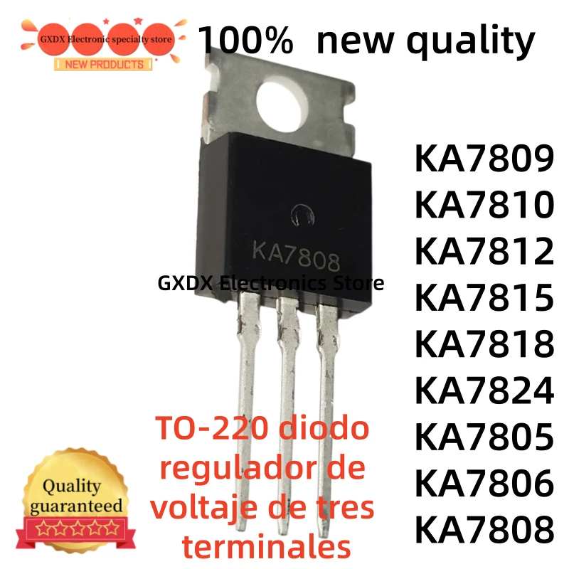 10-20Uds KA7805 KA7806 KA7808 KA7809 TO-220 KA7810 KA7812 KA7815 KA7818 KA7824 three-terminal voltage regulator diode