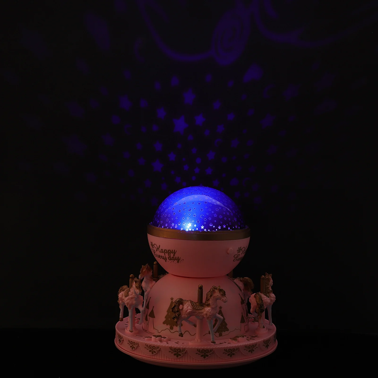 

Creative Carousel Music Box Projection Light Charming Melody Lamp Portable Desktop Decor Meaningful Gift for Girls
