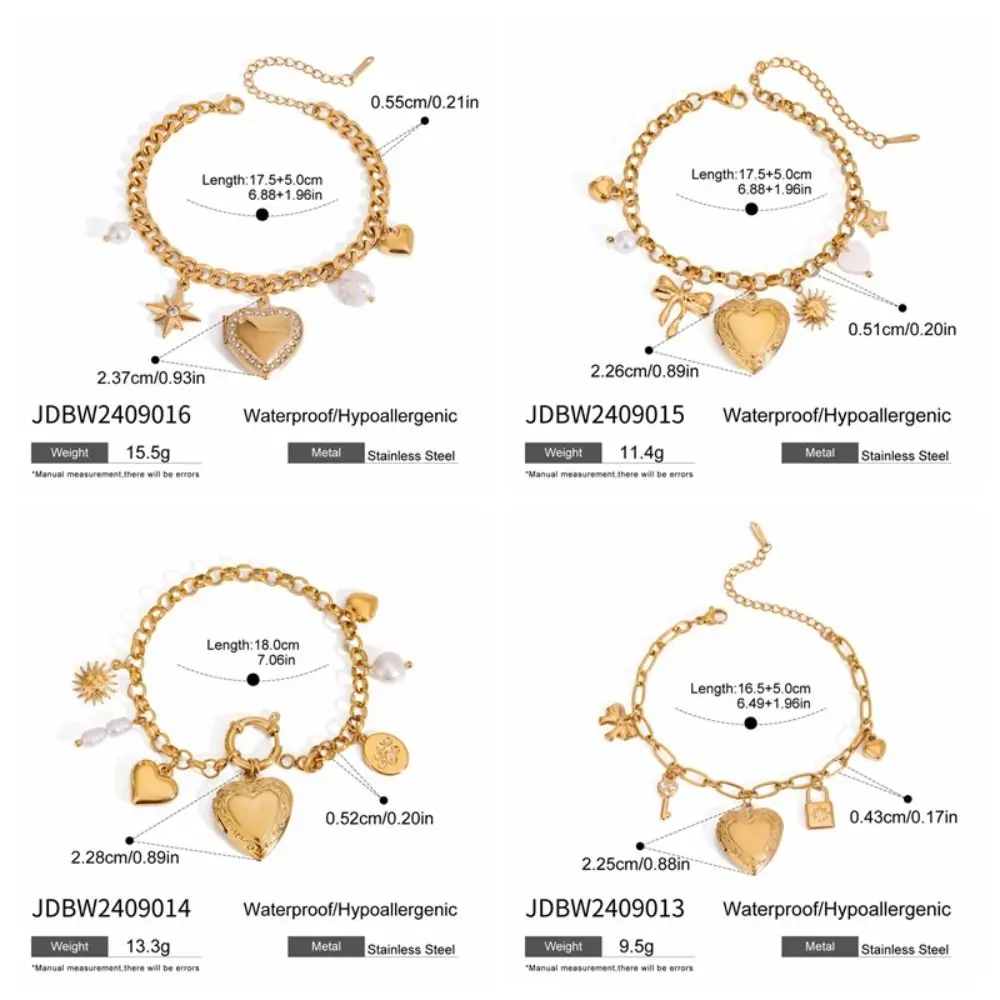 Fashion Love Photo Box Bracelet Pearl European and American Smooth Love Pendant Bracelet Star Luxury Photos Heart Hand Chain