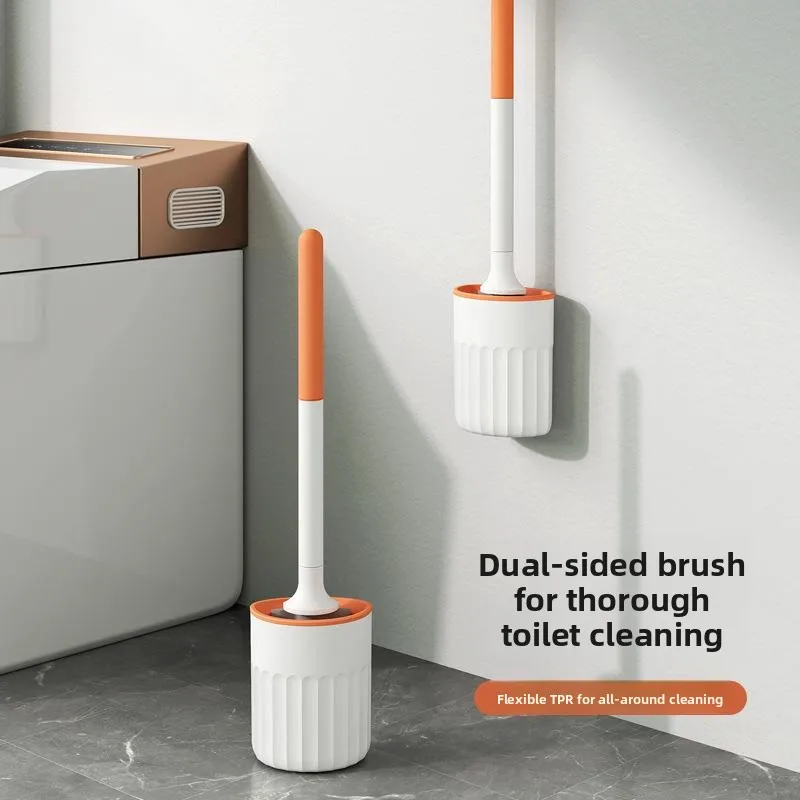 

Silicone Toilet Brush Set Long Handle Wall-Mounted No Dead Angles Household Cleaning Tool Bathroom Accessories Grooming Tools