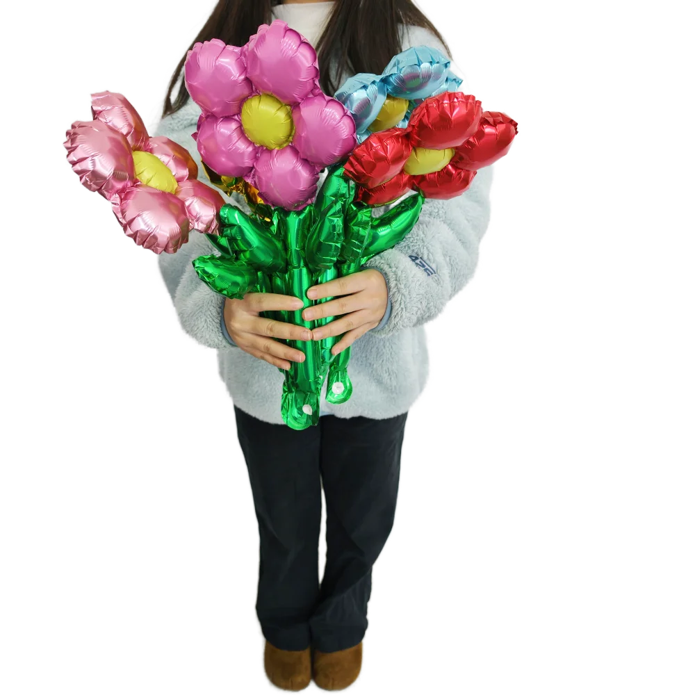 10pcs Mini Rose Flower Balloons Rose Shaped Balloons Mother\'s Day Valentines Day Wedding Decorations Birthday Party Supplies