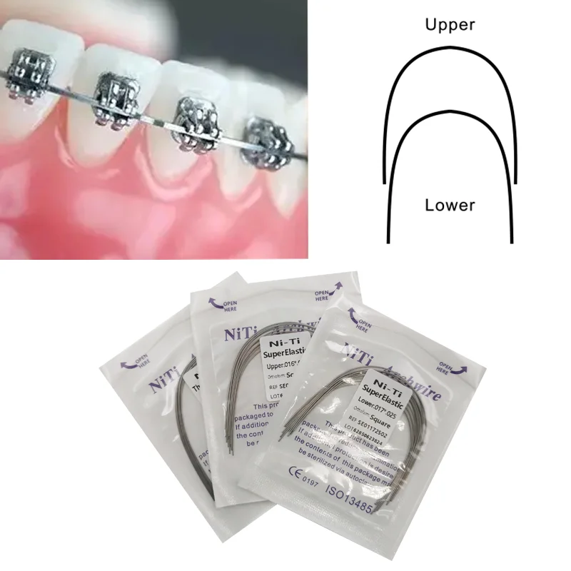 5pack Dental Niti Rectangular Arch Wire Super ElasticDental Arch Upper Lower Support 16x22