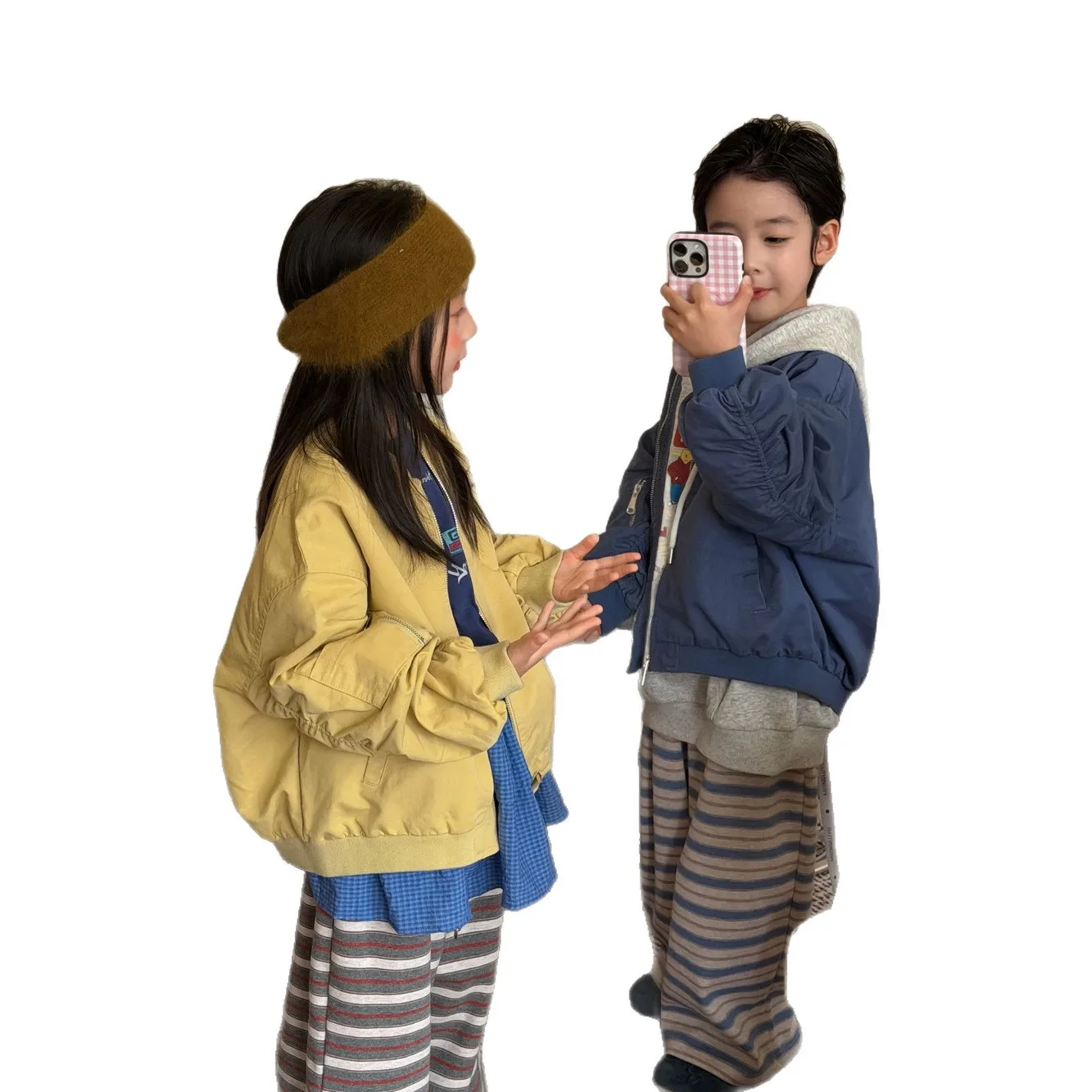 Children's Jacket 2026 Autumn Boys and Girls Korean Solid Long Sleeve Letter Jacket Children's Zipper Baseball Jacket 2