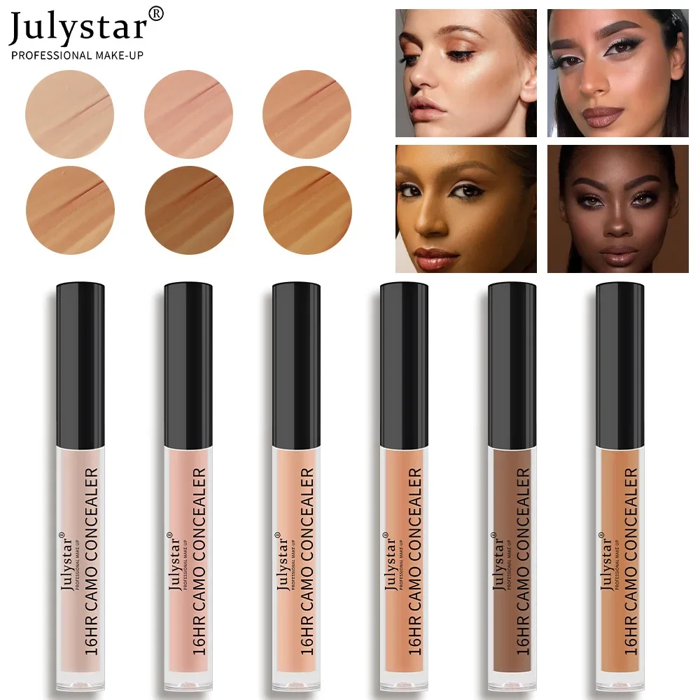 

Julystar New 6 Color Liquid Concealer Natural Lasting 16h Hold Makeup Moisturize Waterproof Easy To Apply Professional Concealer