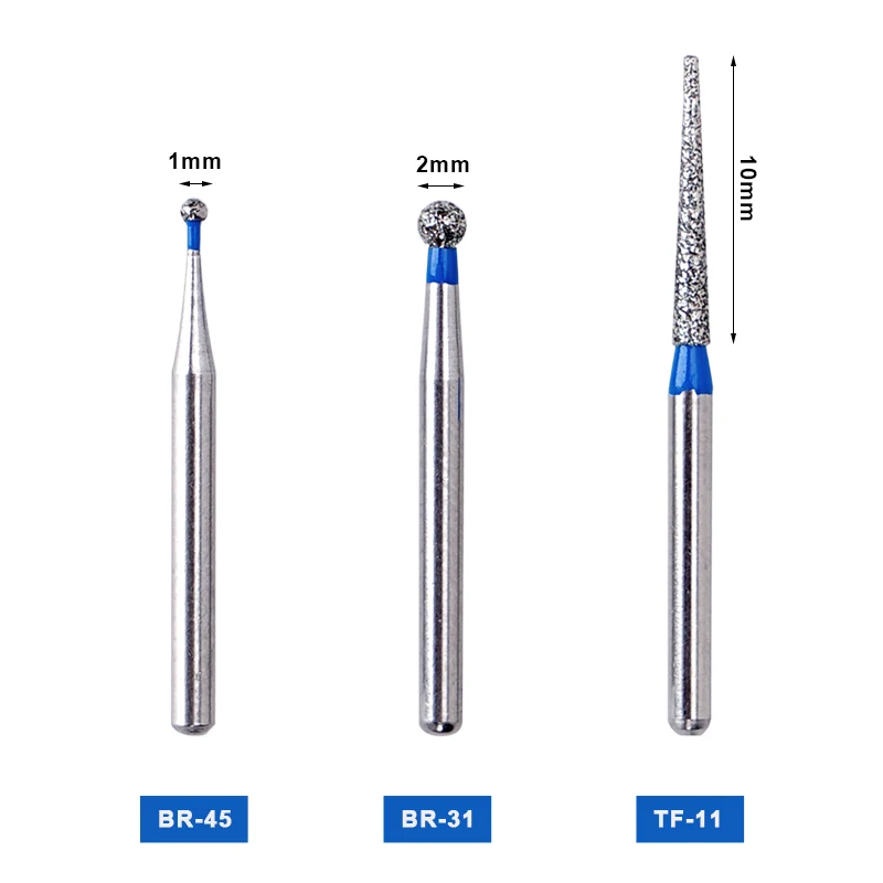 5Pcs Dental Diamond Burs FG High Speed Handpiece Polishing Burs Taper Round Drills Bits Dentistry Grinding Tools