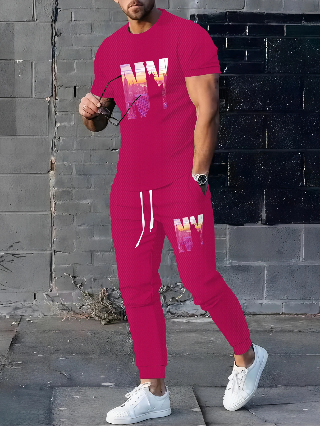 

The summer new men's suit is a casual breathable lightweight soft and comfortable outdoor sportswear