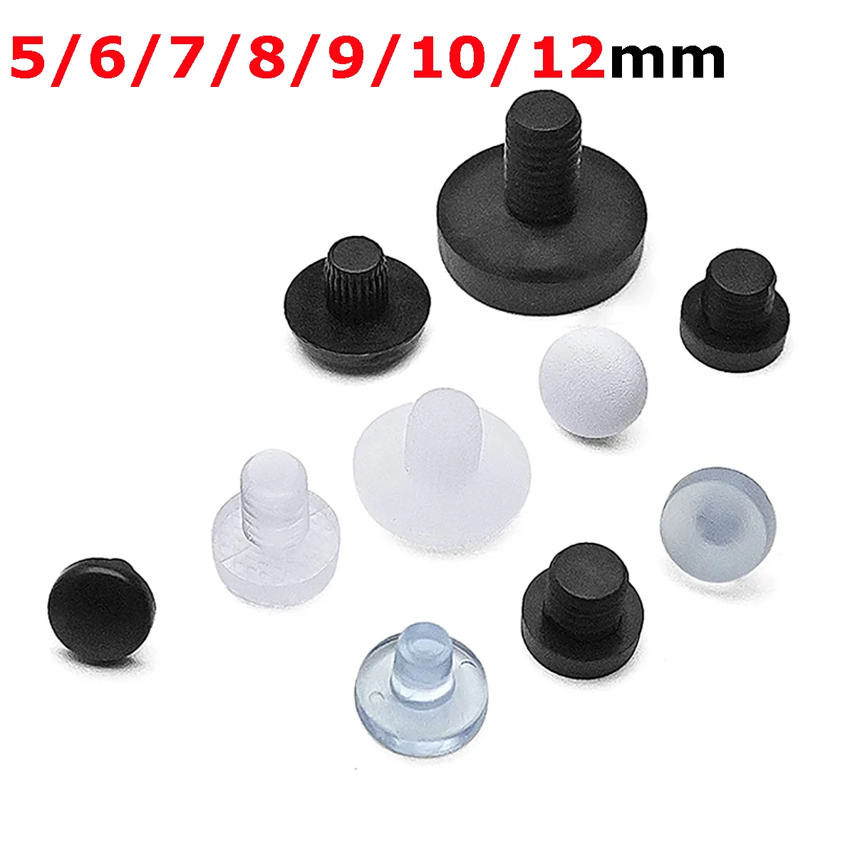 5/6/7/8/9/10/12 Round PVC Embedded Furniture Bumper Table Chair Leg Feet Bottom Glide Pad Floor Protector Shockproof Accessories