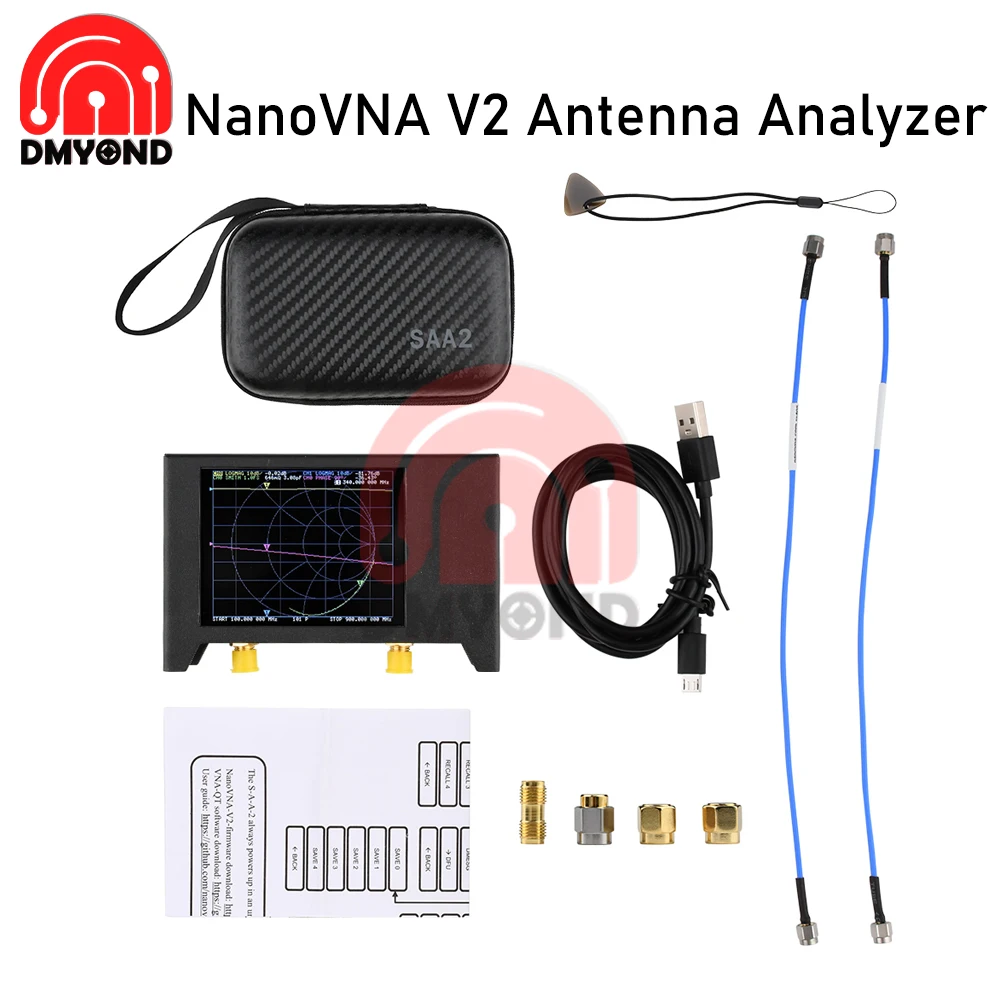 2.8 Cal wyświetlacz NanoVNA V2 wersja VNA HF VHF UHF wektor analizator sieci SAA-2N 3G analizator antenowy wbudowanej baterii 2000mAh