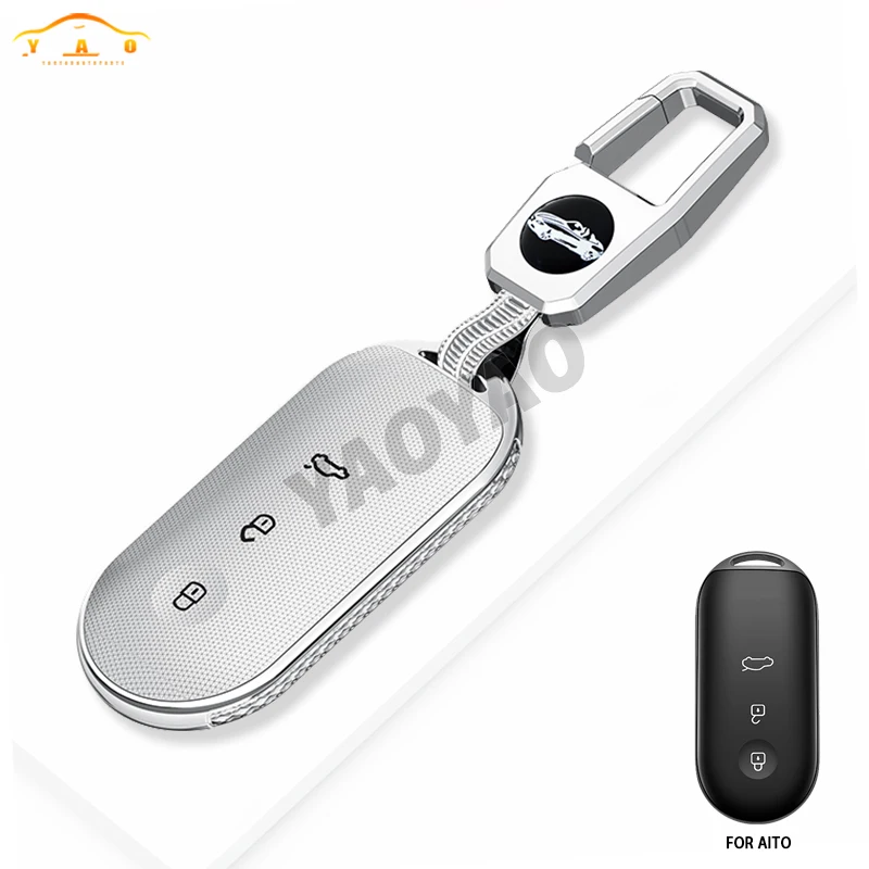 

3 Buttons Car Smart Key Case Cover For Aito M5 M7 2022 Remote Protection Shell Keychain Auto Accessories