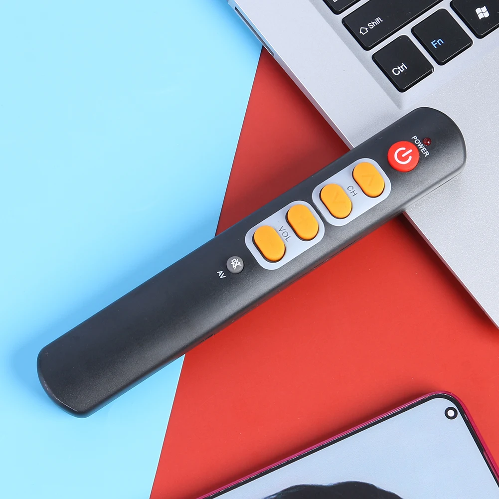 العالمي 6 مفتاح التعلم التحكم عن بعد زر أصفر كبير نسخة الأشعة تحت الحمراء IR تحكم عن بعد ل صندوق التلفزيون STB DVD DVB HIFI VCR