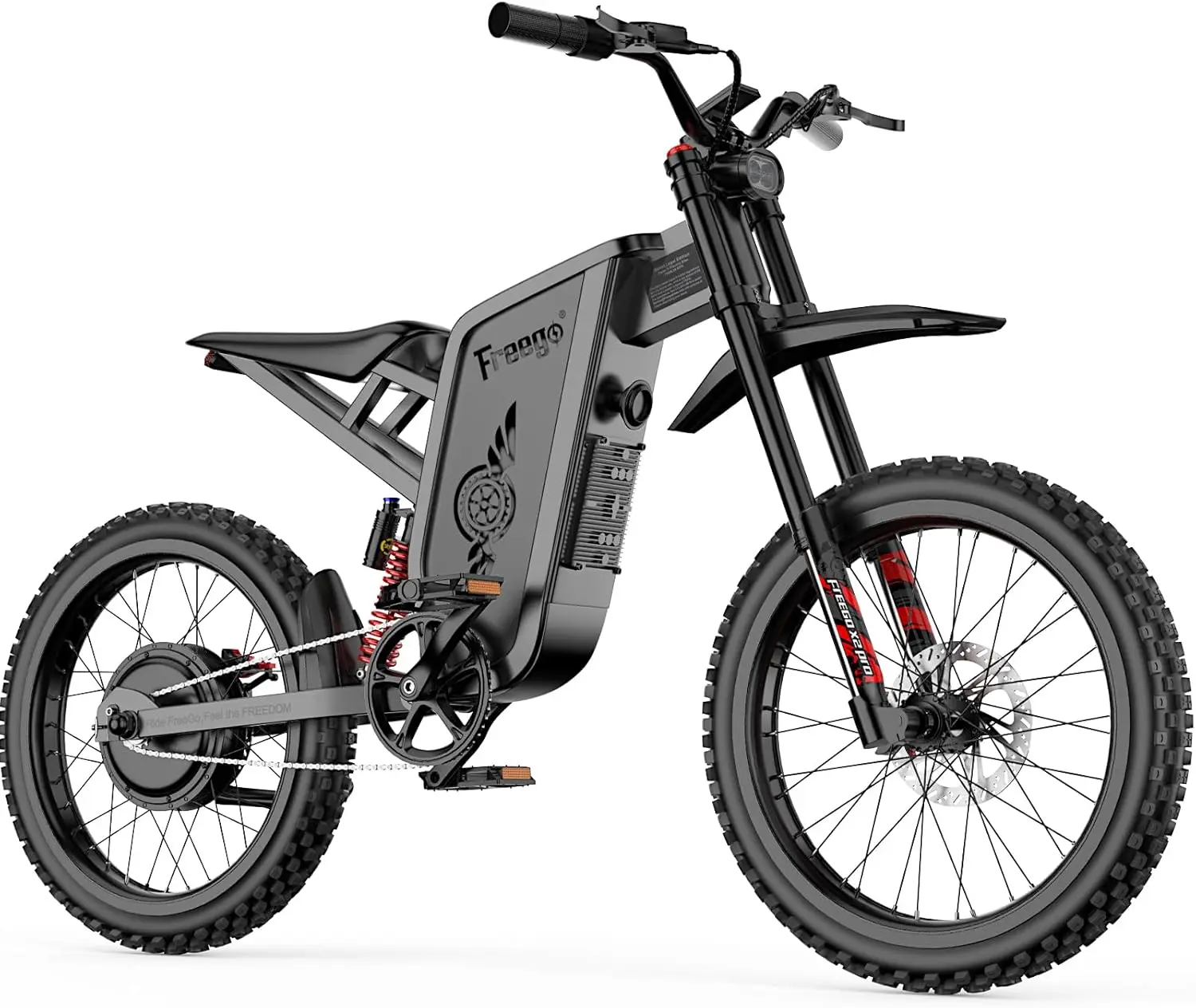 

Freego X2 Electric Motorcycle Electric Dirt Bike 6000W Motor 1800wh Removable Battery 50Mph/7Speed Electric Mountain Bicycle