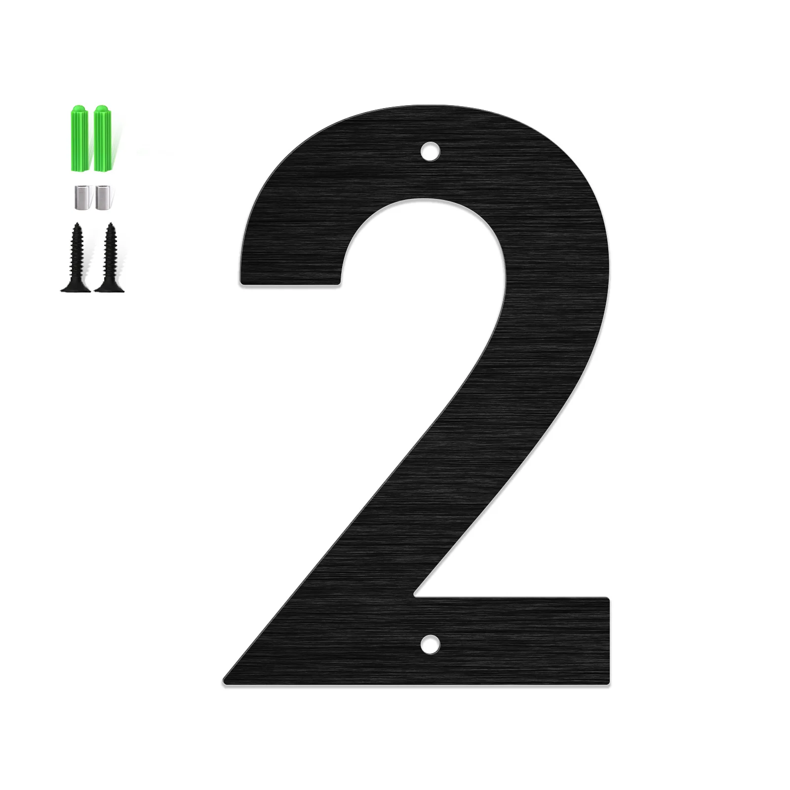 3-12 Inch Brushed Black Stainless Steel Custom Door Numbers Waterproof Rustproof Address Plaques for Home Outdoor