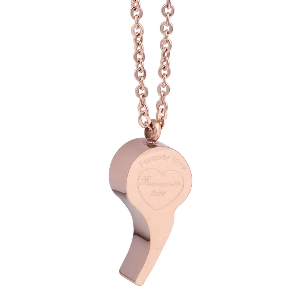 New Fashion 316L Stainless Steel Chain Rose Gold Color Cylinder Pendant \