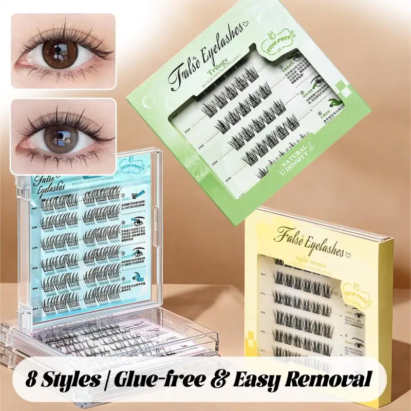 Kleberfreie Falsche Wimpern Transparenter Gel-Kleber 1 Stück pro Box Leichte, Flauschige Wimpern für Frauen im Büro, im Alltag, auf Reisen und zum Schminken – Detail 5