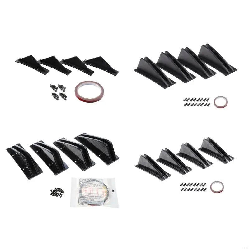 

31BC Bumper Protector, 2 pcs Universal Car Rear Bumper Lip Spoiler Canards Anti-Crash Diffuser Protector Car Styling