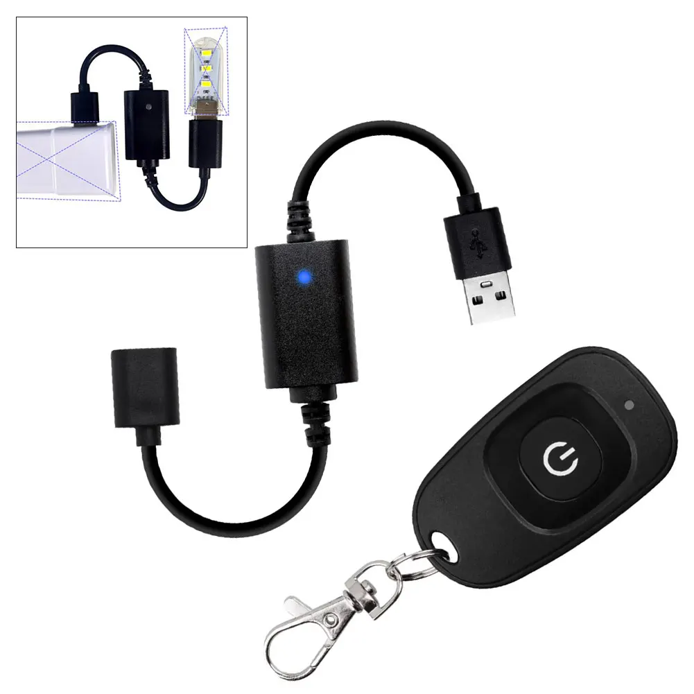 

Беспроводной USB-переключатель дистанционного управления для светодиодных фонарей, вентиляторы, простая установка, низкое потребление тока, частота 43392 МГц