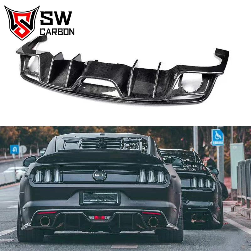 

High Quality Carbon Fiber AC Style Diffuser for Ford Mustang Rear Bumper Lower Spoiler Lip Separator Auto Accessories 2015-2017