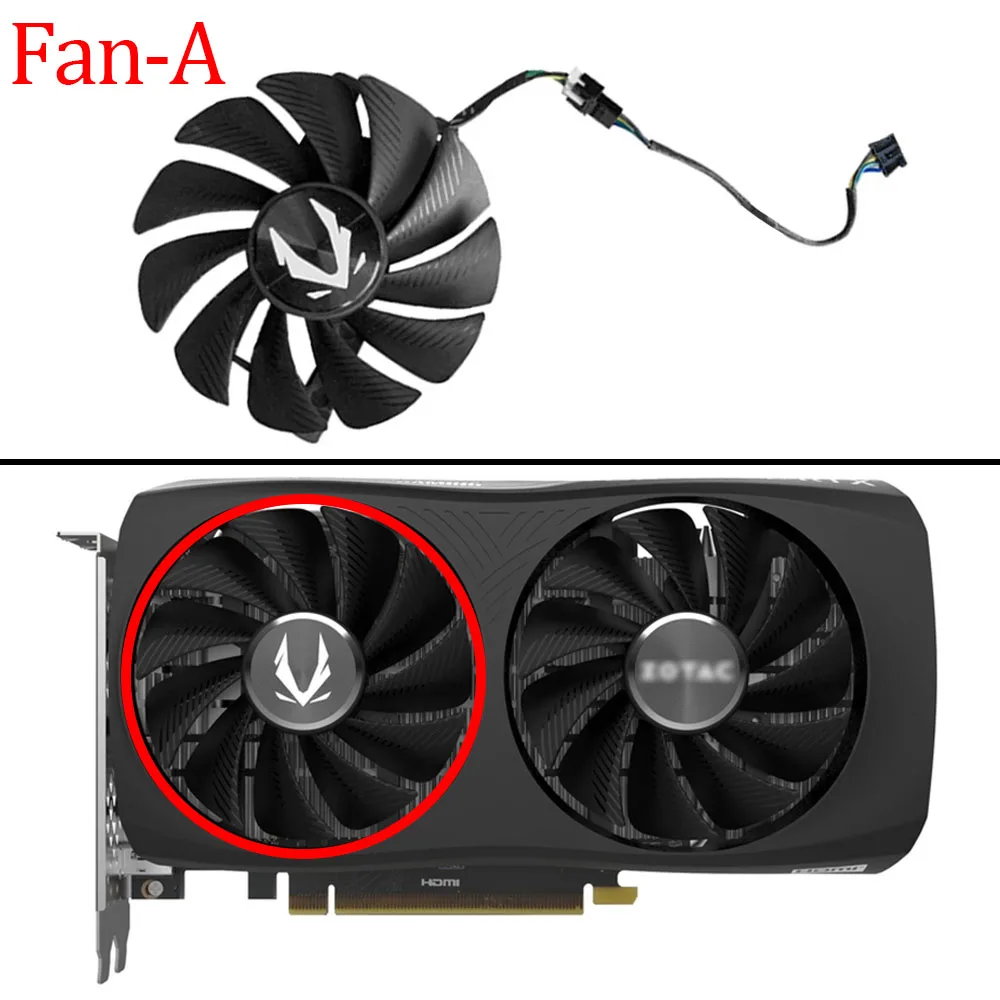 Video Card Fan Replacement For ZOTAC RTX 4060 4060Ti 4070 Twin