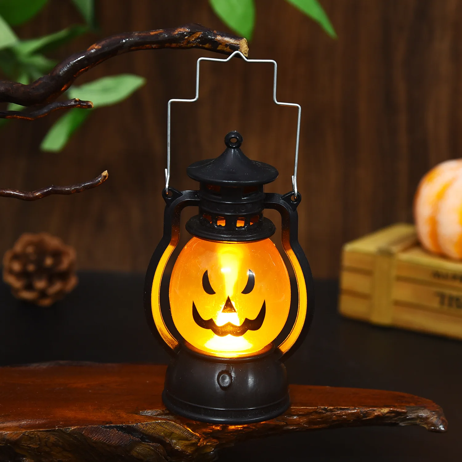 Halloween Retro Night Light LED Pumpkin Light Halloween Decor - Handheld Ghost Lamp, Portable for Party Home Horror Prop, Gift