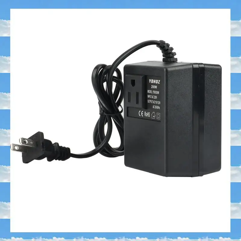 

A11I 2 PCS 200W Voltage Converter Transformer 220V To 110V Step Down Travel Voltage Transformer Converter US Plug
