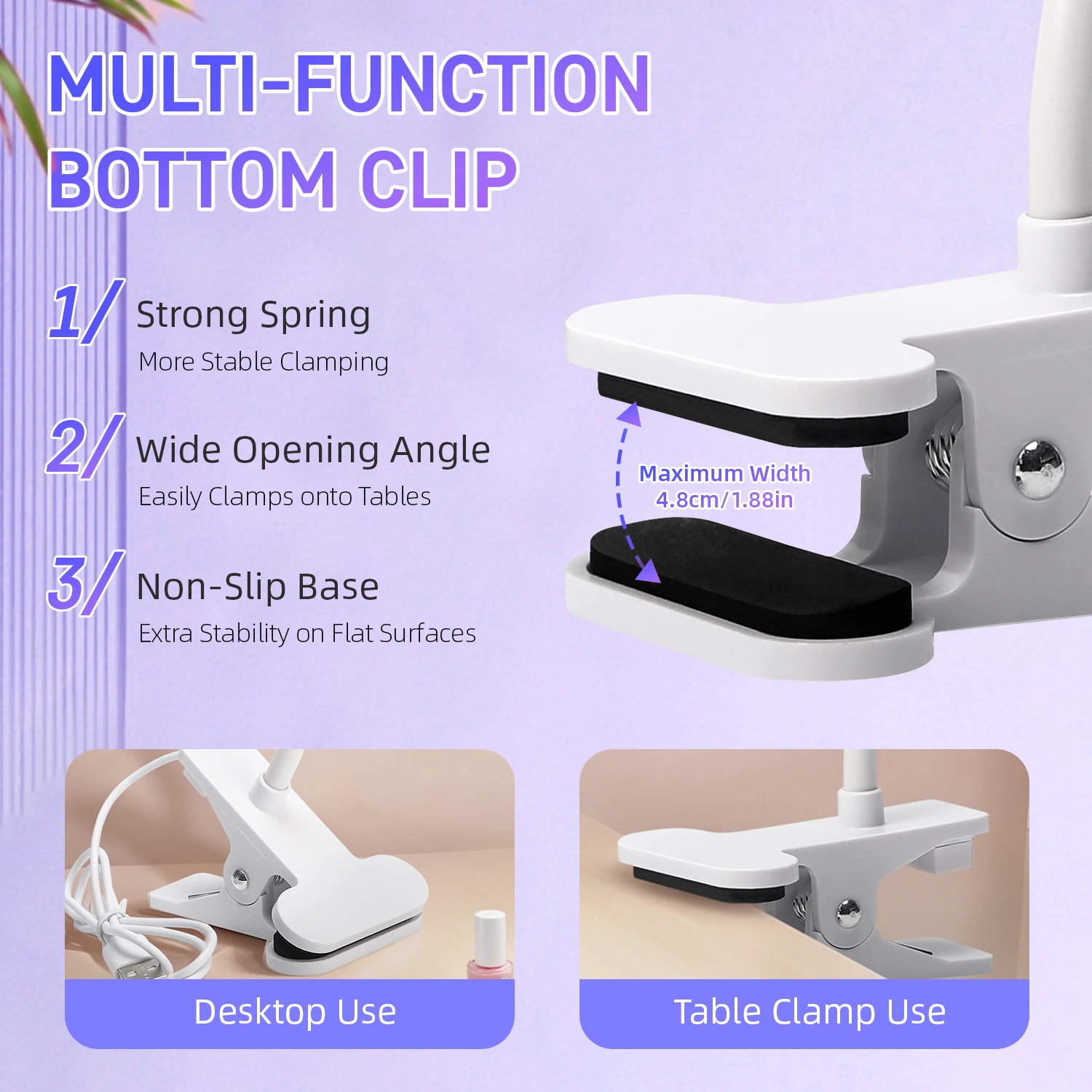 UV LED ライト高速ジェルネイルポリッシュ乾燥ランプ 360 柔軟なクリップオンデスククリップミニ USB ポータブルネイルドライヤーホームサロン用