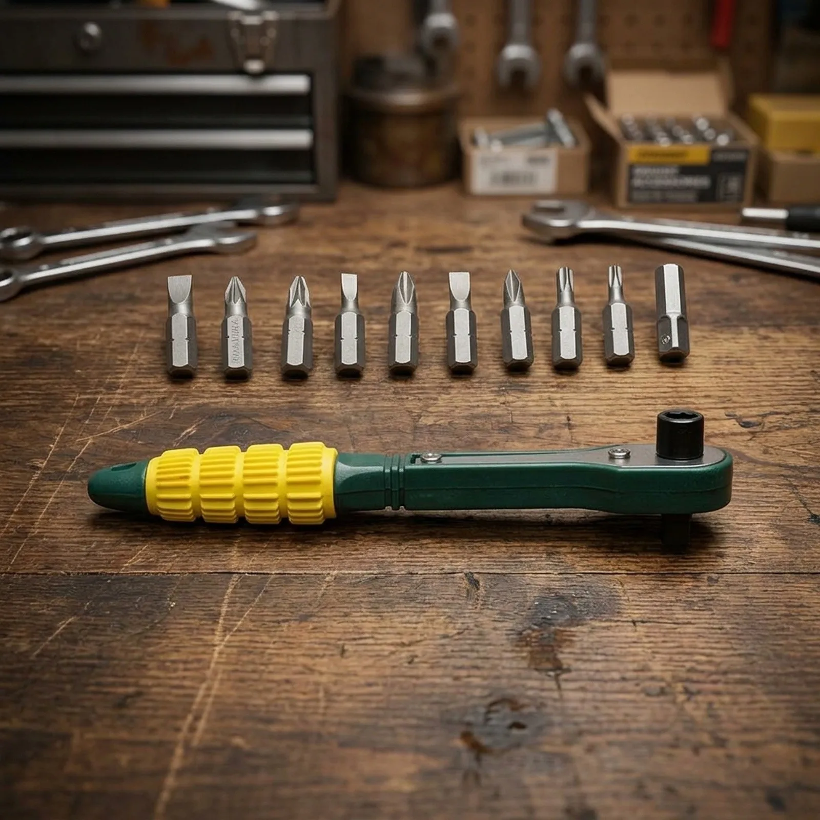 Screwdriver Ratchet Dual Head Ratchet Wrench Toolbox Essential High-quality Steel Lightweight Design Sturdy ABS Handle