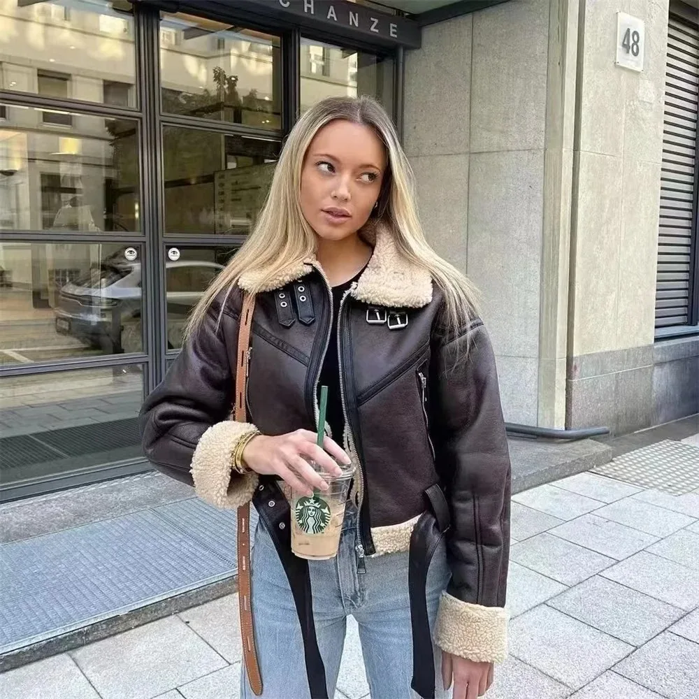 ملابس نسائية جديدة لخريف وشتاء 2025، معطف قصير غير رسمي متعدد الاستخدامات على الوجهين