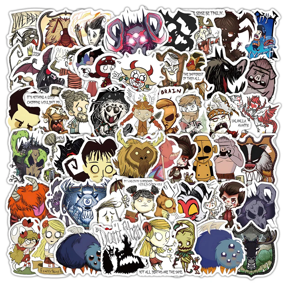 

10/30/50PCS Fuuny Don't Starve Stickers Single Player Survival Game Sticker Scrapbook Luggage Laptop Guitar Bike Decals Kids Toy