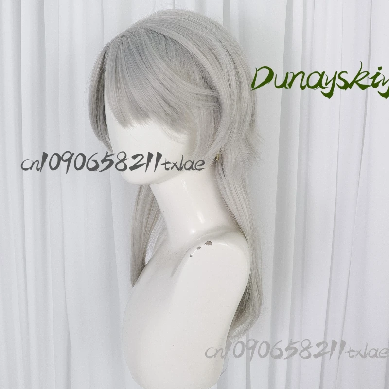 Freak Game Pierrot Cosplay Wig Gray-white Wolf Tail Wig Sexy Kawaii Plush Fans Gifts Daily Party Stage Carnival Halloween view 3
