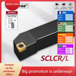 SCLCR0808/1010/1212/1616/2020/2525 herramienta de torneado externo SCLCR SCLCL barra de torno soporte de torneado herramienta de corte CNC barra cortadora