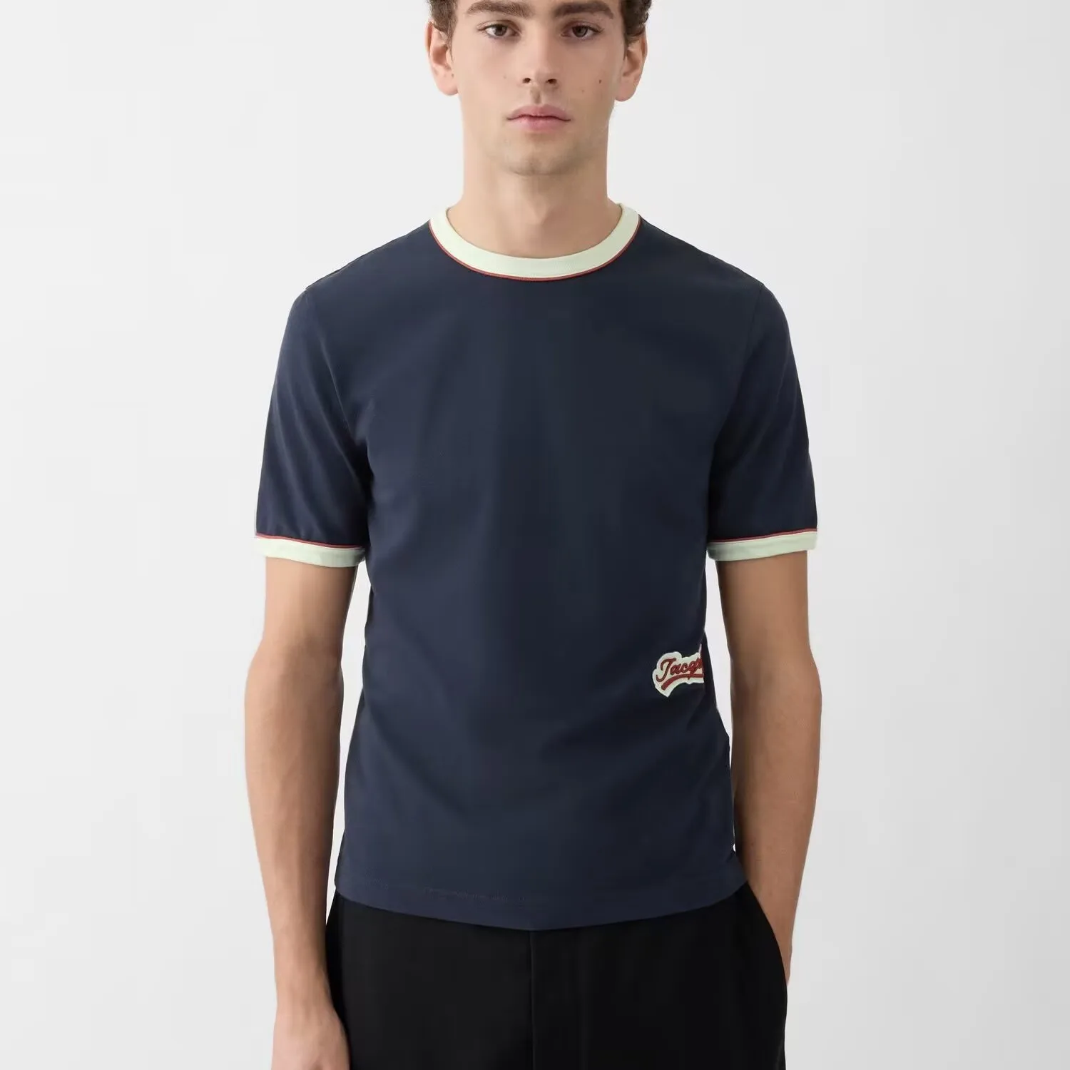 

Футболка Cleanfit с круглым вырезом и коротким рукавом, с вышитыми надписями, унисекс, повседневный топ, дышащая, удобная, универсальный стиль