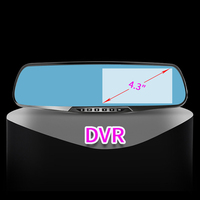 4.3 Inch White Rearview Mirror Car DVR Dual Lens Video Recorder Mirror Registrar Auto Dash Cam Camera Cars DVRS 1080P Camcorder